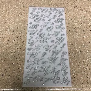 Silver Glitter Alphabet/Number Stickers